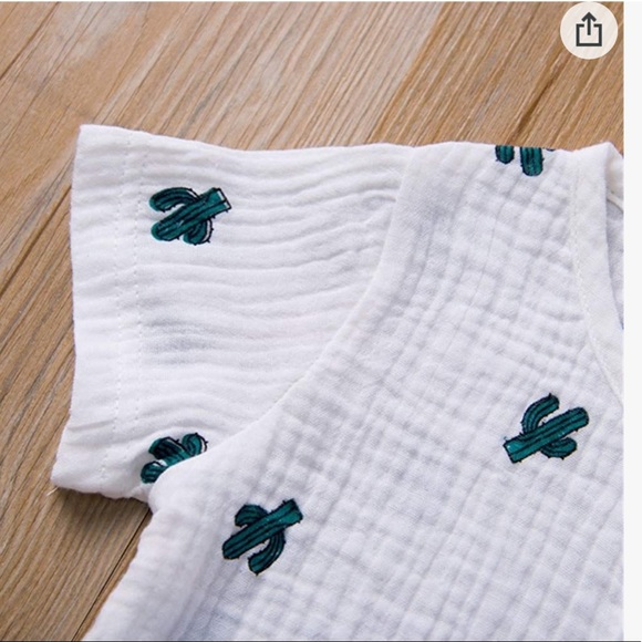 Baby Cactus Outfits Unisex Cotton Linen Tops & Bloomer Shorts set like new - Picture 10 of 12